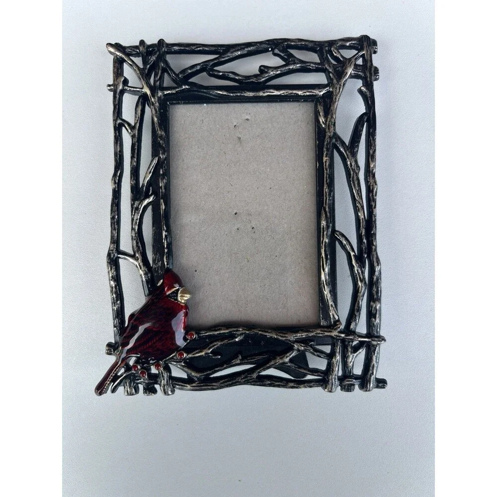 Cardinal Small Picture Frame Tree Decor Woods Forest Cute Red Bird 3 X 2 In